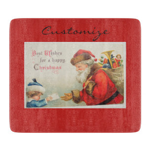 Planche À Découper Père Noël et Noël vintage de nostalgie de garç