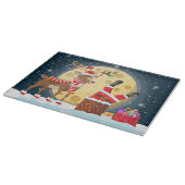 Planche À Découper Père Noël et Rudolph sur le toit (Coin)