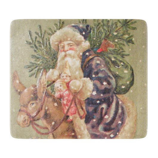 Planche À Découper Père Noël Riding Donkey (Devant)