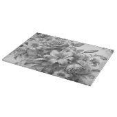 Planche À Découper Perfection florale noire et blanche (Coin)