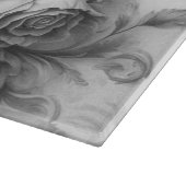 Planche À Découper Perfection florale noire et blanche (Coin)