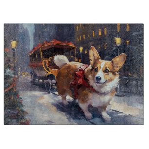 Planche À Découper Période de fêtes de Noël Corgi