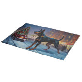 Planche À Découper Période de fêtes de Noël Doberman (Coin)