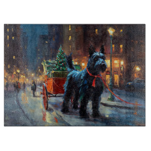 Planche À Découper Période de fêtes de Noël du Terrier Écossais