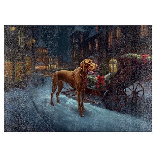 Planche À Découper Période de fêtes de Noël du Vizsla (Devant)