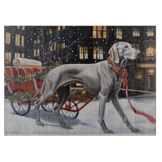 Planche À Découper Période de fêtes de Noël du Weimaraner (Devant)