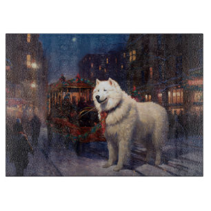 Planche À Découper Période de fêtes de Noël Samoyède