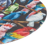 Planche À Découper Perroquet : papier peint d'aquarelle tropicale. (Coin)