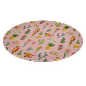 Planche À Découper Perroquet tropical, Motif Vintage Cactus. (Coin)