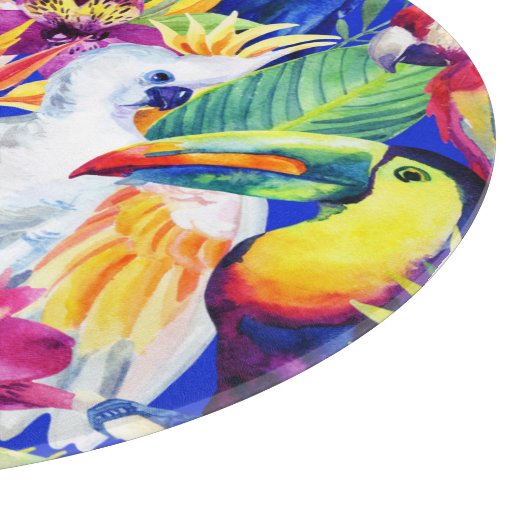 Planche À Découper Perroquets d'aquarelle (Coin)