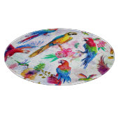 Planche À Découper Perroquets de style d'aquarelle (Coin)