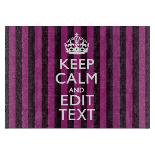 Planche À Découper Personalisé KEEP CALM Votre Texte Fuchsia Stripes
