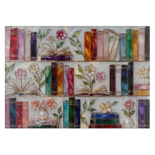 Planche À Découper Personalized Bookshelf Kitchen Cutting Board (Devant)