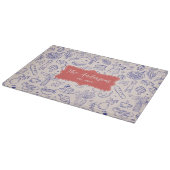 Planche À Découper Personalized Family Name Cute Hand Drawn Food (Coin)