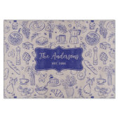 Planche À Découper Personalized Family Name Cute Hand Drawn Food (Devant)