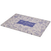 Planche À Découper Personalized Family Name Cute Hand Drawn Food (Coin)