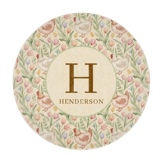 Planche À Découper Personalized Farmhouse Monogram Glass Board (Devant)