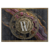 Planche À Découper Personalized Monogram Agate Pink Rustic Metal Luxe (Devant)