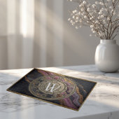 Planche À Découper Personalized Monogram Agate Pink Rustic Metal Luxe