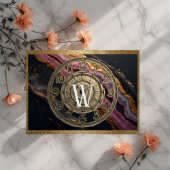 Planche À Découper Personalized Monogram Agate Pink Rustic Metal Luxe