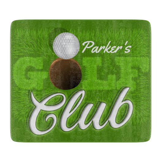 Planche À Découper Personalized NAME Golfer Green Golf Course Club (Devant)