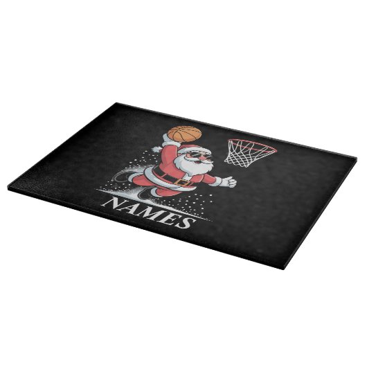 Planche À Découper Personalized Name Xmas Santa Dunking Basketball (Coin)