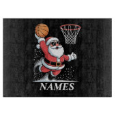 Planche À Découper Personalized Name Xmas Santa Dunking Basketball (Devant)