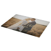 Planche À Découper Personalized Rustic Wedding Photo Custom Names (Coin)