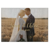 Planche À Découper Personalized Rustic Wedding Photo Custom Names (Devant)