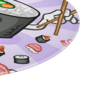 Planche À Découper Personnage de dessin animé de sushi mangeant un (Coin)