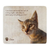 Planche À Découper Personnalisé Animal Photo Chien de chat avec nom M (Devant)