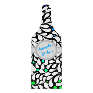 Planche À Découper Personnalisé audacieux fleurs modernes bleu turquo