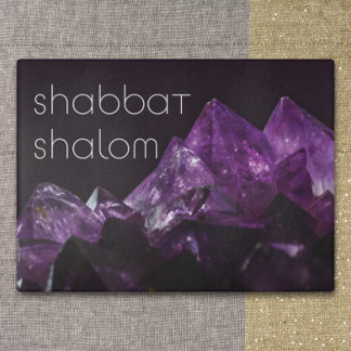 Planche À Découper Personnalisé Faux Amethyst Shabbat Challah