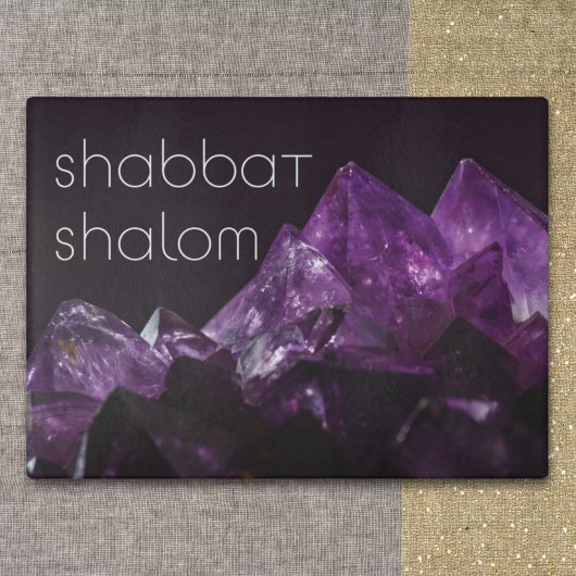 Planche À Découper Personnalisé Faux Amethyst Shabbat Challah