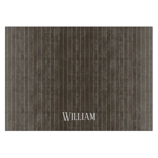 Planche À Découper Personnalised brown retro pinstripes (Devant)
