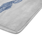 Planche à découper personnalisée Blue Elegant Peac (Coin)