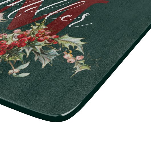 Planche à découper personnalisée Holly et Berries (Coin)