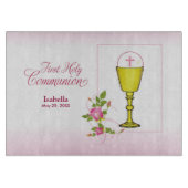 Planche À Découper Personnaliser le nom de la fille Pink First Holy C (Devant)