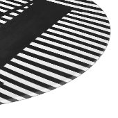 Planche À Découper Personnaliser monogramme initiale noir blanc rayur (Coin)