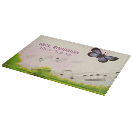 Planche À Découper Personnaliser, Musique Papillons Merci Enseignant (Coin)