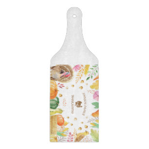 Planche À Découper Personnaliser Nom de famille Thanksgiving traditio