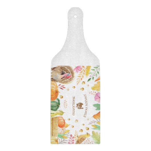 Planche À Découper Personnaliser Nom de famille Thanksgiving traditio (Devant)