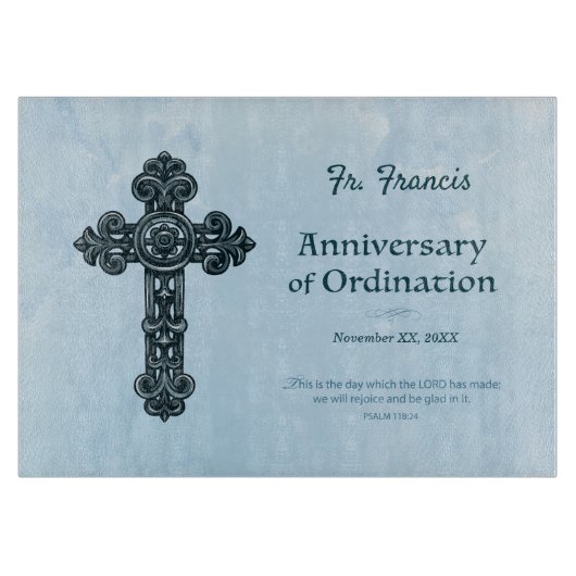 Planche À Découper Personnaliser, Ordination Anniversaire Prêtre, Cro (Devant)