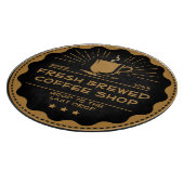 Planche À Découper Personnaliser Rustic Coffee Shop Cup Sandwich (Coin)