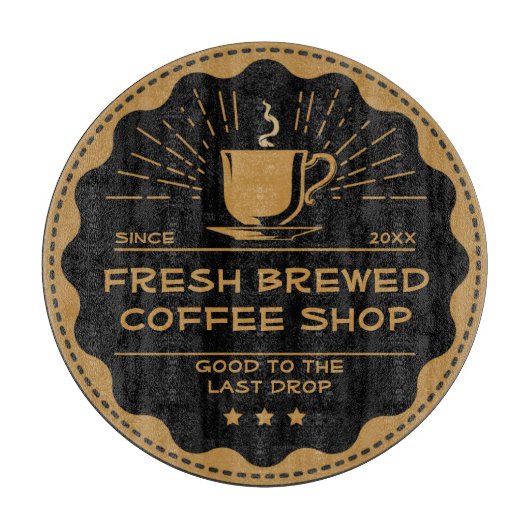 Planche À Découper Personnaliser Rustic Coffee Shop Cup Sandwich (Devant)