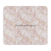 Planche À Découper Pétales de rose florale rose blush or (Devant)