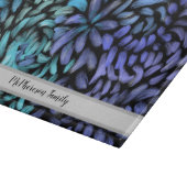 Planche À Découper Pétales turquoises et bleus tourbillonnants modern (Coin)