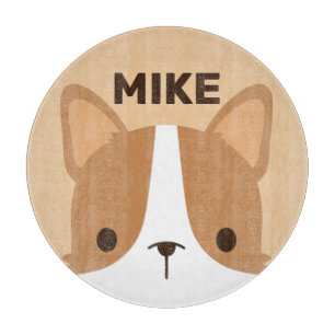 Planche À Découper Petit Chien Corgi mignon avec nom personnalisé