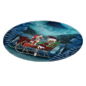 Planche À Découper Petit chiot et elfe de Noël (Coin)