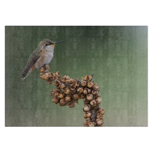 Planche À Découper Petit colibri orange (Devant)